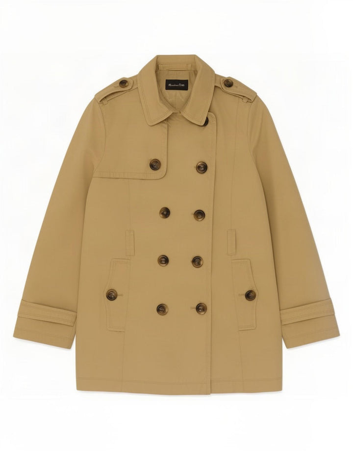 Massimo Dutti Womens Trench Coat UK 14 Large Beige Cotton