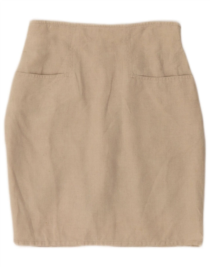 Max Mara Womens Mini Skirt W24 XS Beige Linen