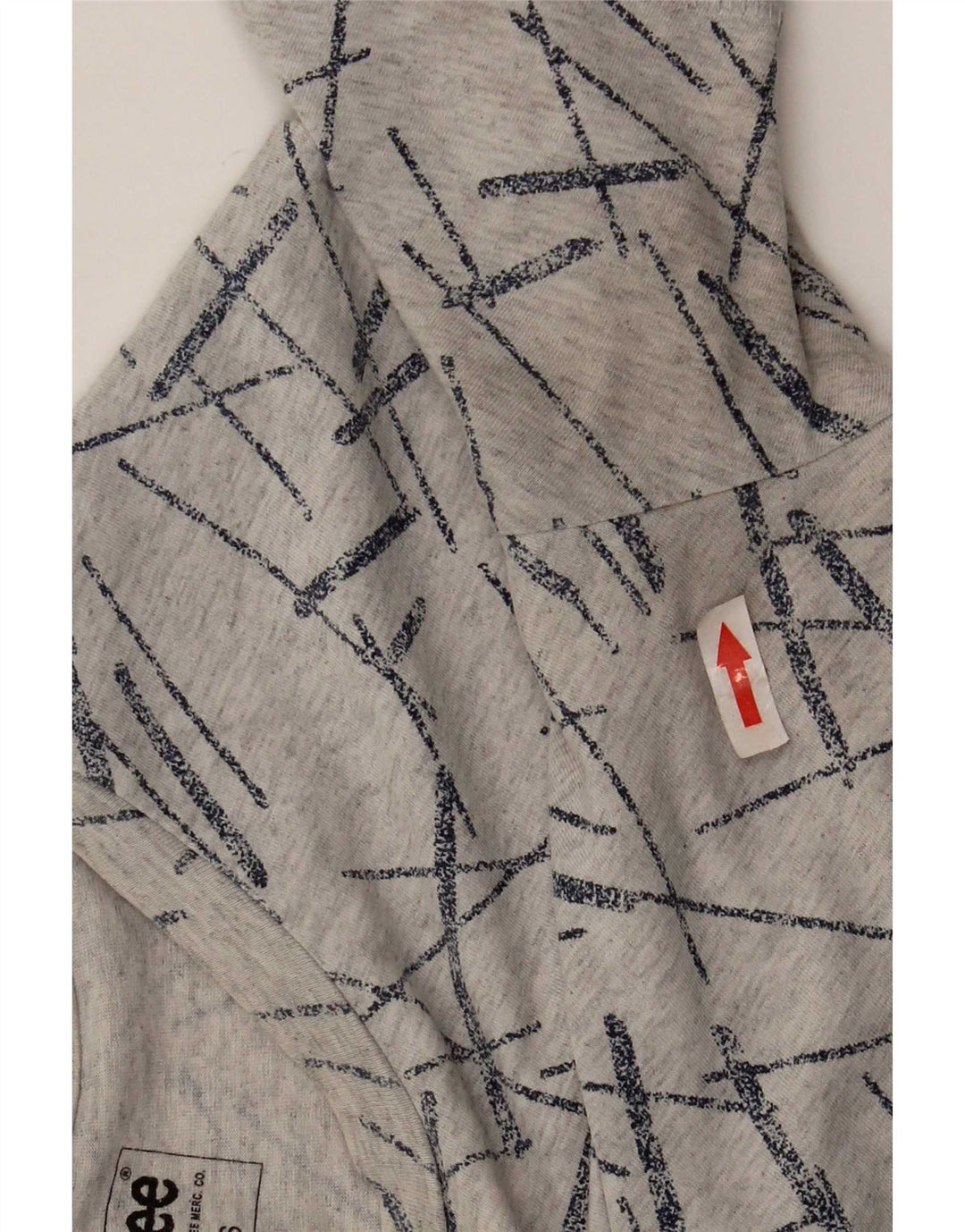 Lee Mens T-Shirt Top Small Grey Striped Cotton