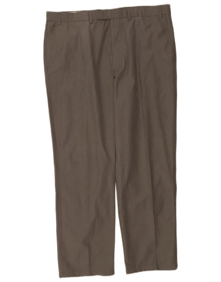 Marks & Spencer Mens Straight Suit Trousers W38 L29 Grey Cotton
