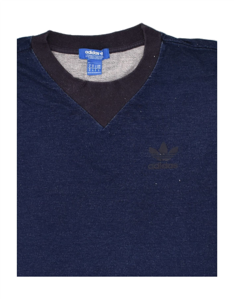 ADIDAS Mens Sweatshirt Jumper Medium Navy Blue Cotton | Vintage Adidas | Thrift | Second-Hand Adidas | Used Clothing | Messina Hembry 