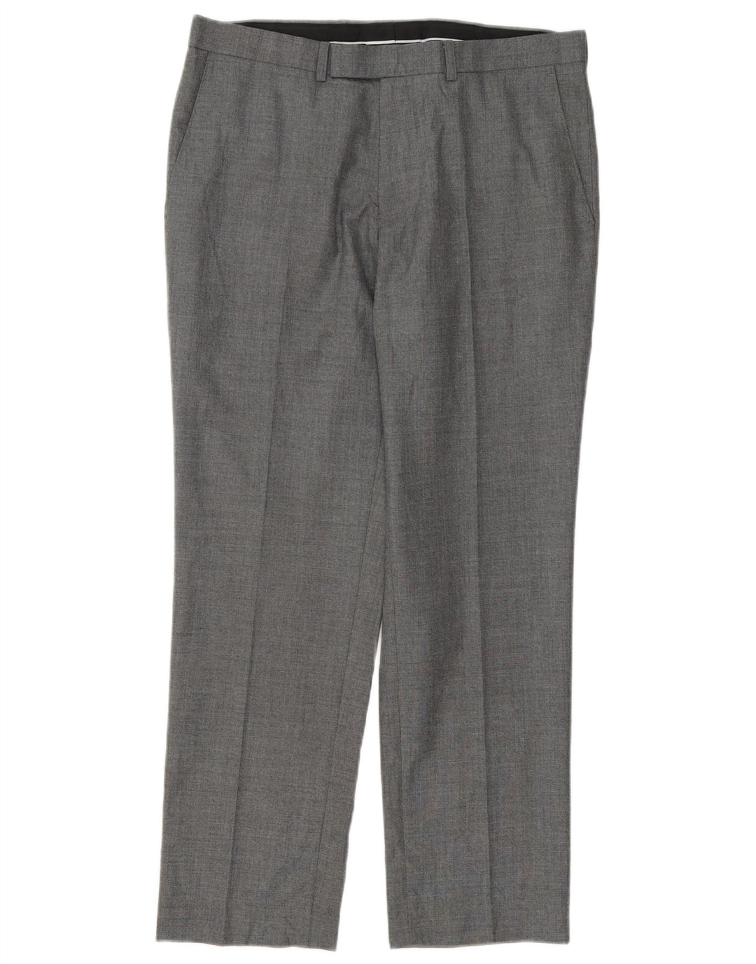 Marks & Spencer Mens Straight Suit Trousers W34 L29 Grey Polyester