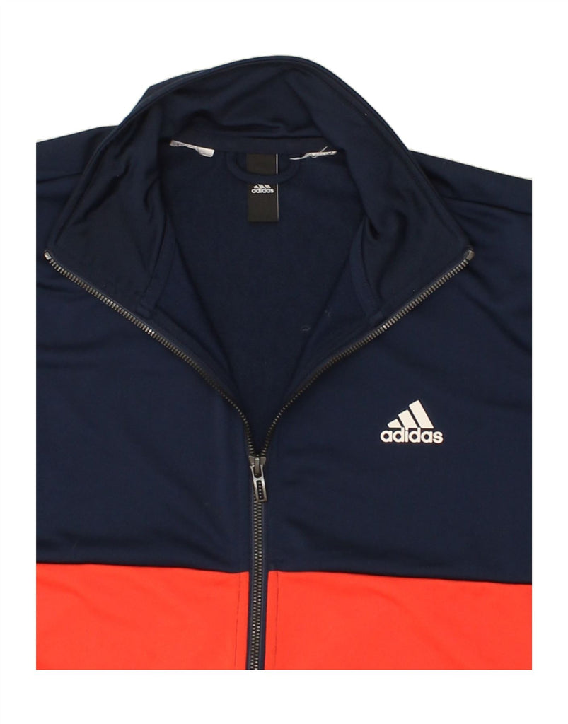 ADIDAS Mens Graphic Tracksuit Top Jacket Small Navy Blue Colourblock | Vintage Adidas | Thrift | Second-Hand Adidas | Used Clothing | Messina Hembry 