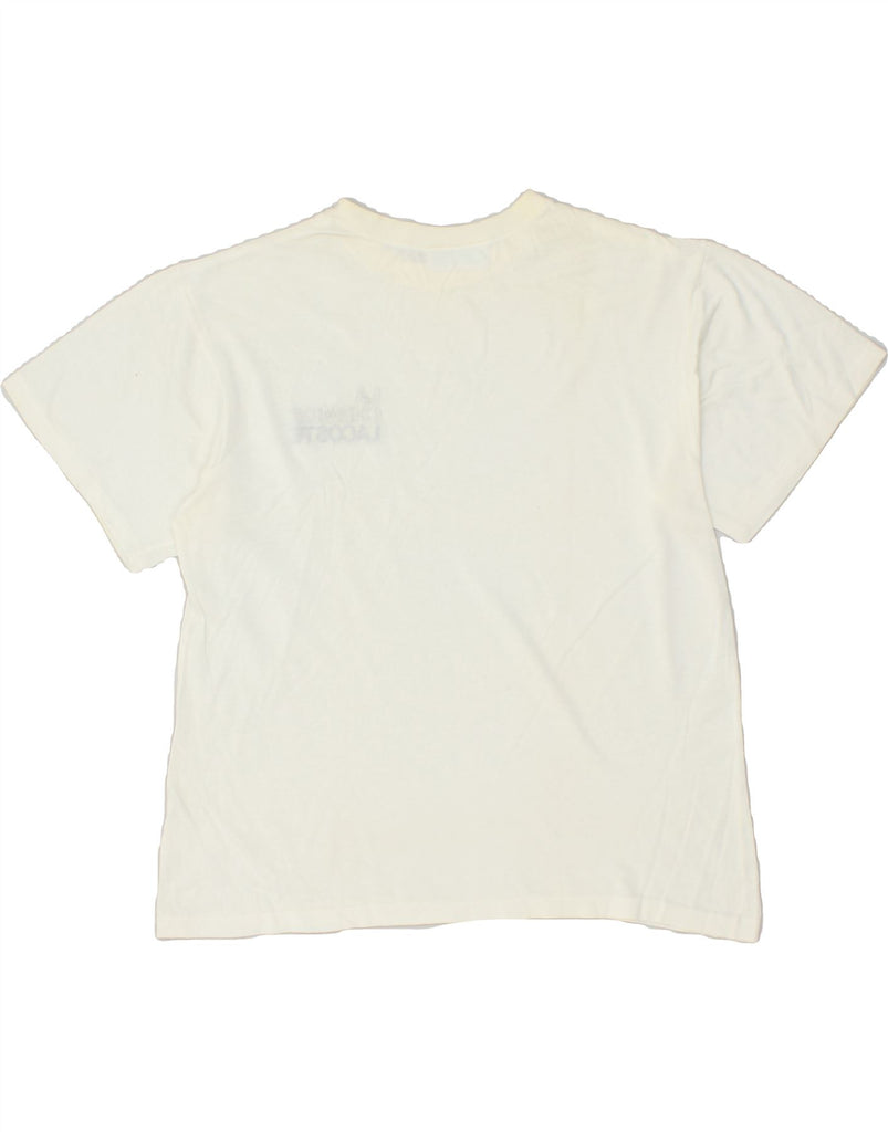 LACOSTE Girls Graphic T-Shirt Top 15-16 Years White | Vintage Lacoste | Thrift | Second-Hand Lacoste | Used Clothing | Messina Hembry 