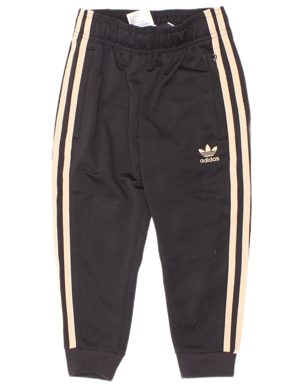 Adidas Boys Tracksuit Trousers Joggers 3-4 Years Black Polyester