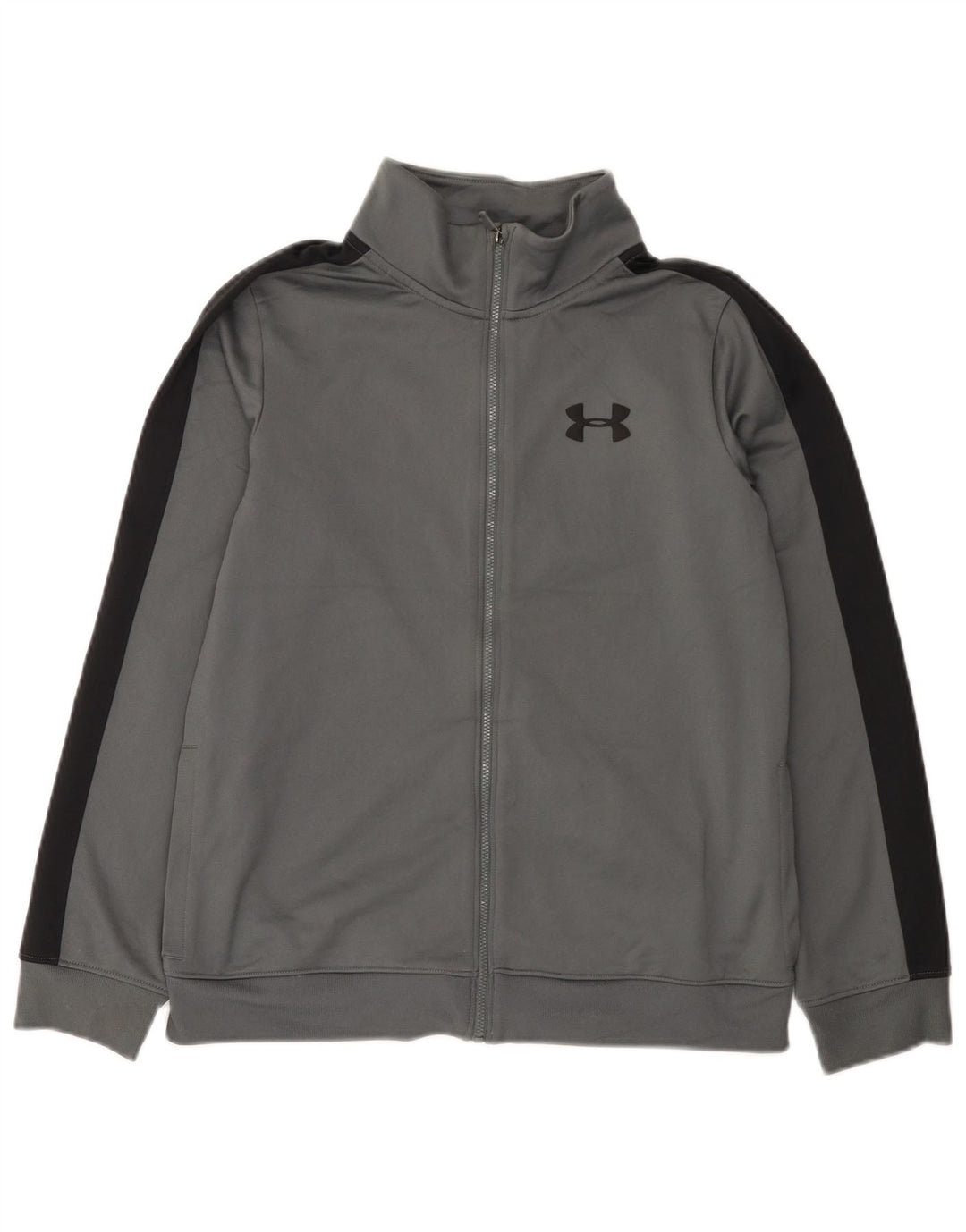Under Armour Boys Tracksuit Top Jacket 11-12 Years Large Grey Colourblock