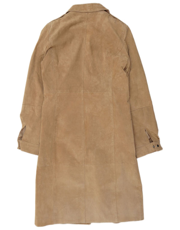 Vero Moda Womens Suede Shirt Dress UK 12 Medium Beige Leather