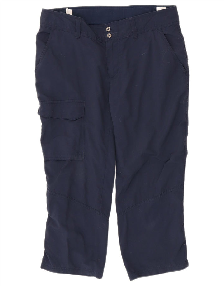 COLUMBIA Womens Straight Capri Trousers US 8 Medium W32 L21 Navy Blue