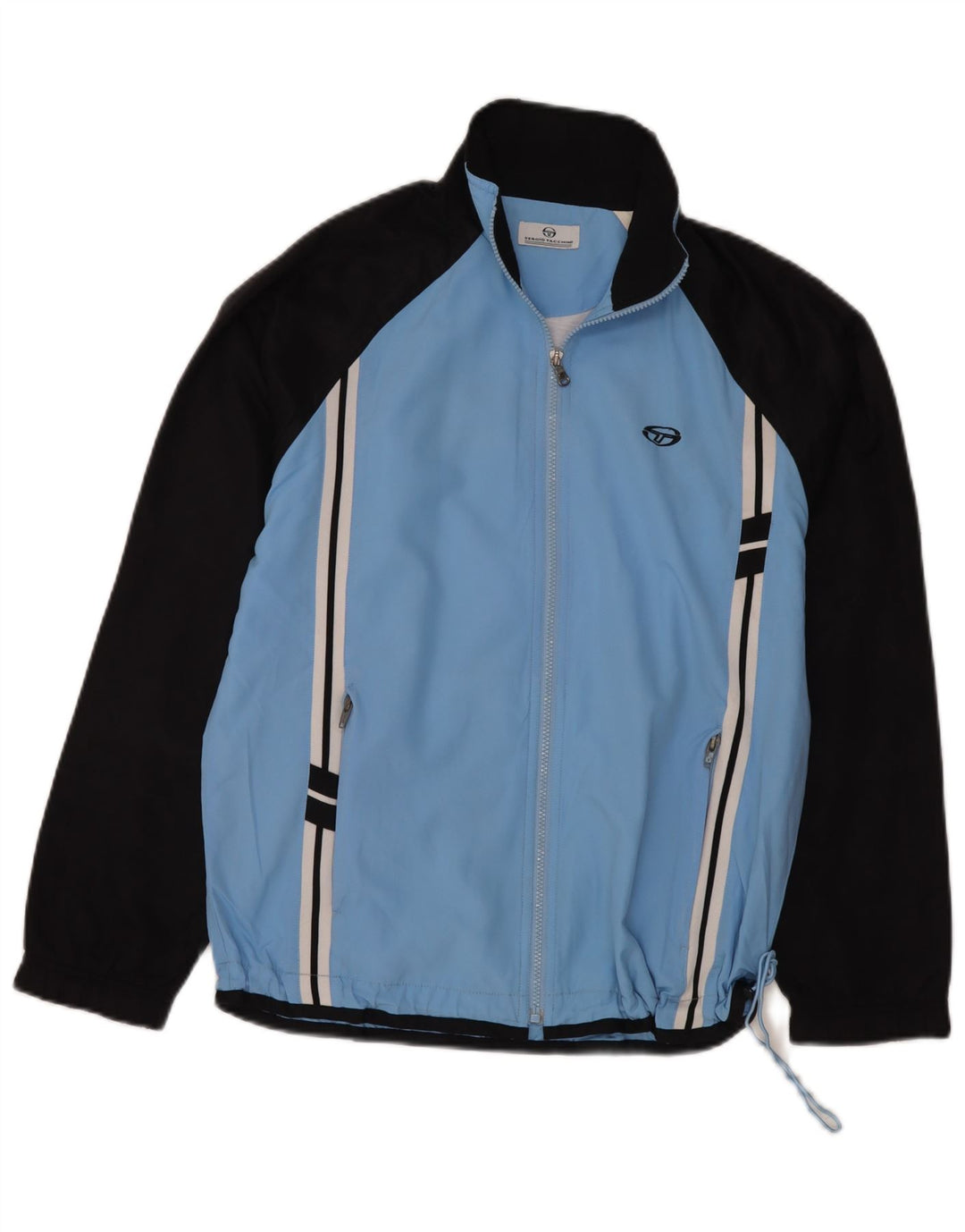 Sergio Tacchini Mens Tracksuit Top Jacket Small Blue Colourblock Polyester