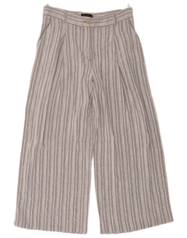 Luisa Spagnoli Womens High Waist Cropped Trousers IT 46 Large W34 L25 Grey