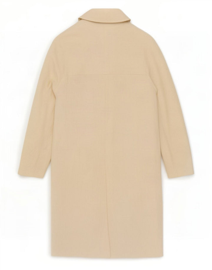 Zara Womens Double Breasted Coat UK 14 Medium White Viscose