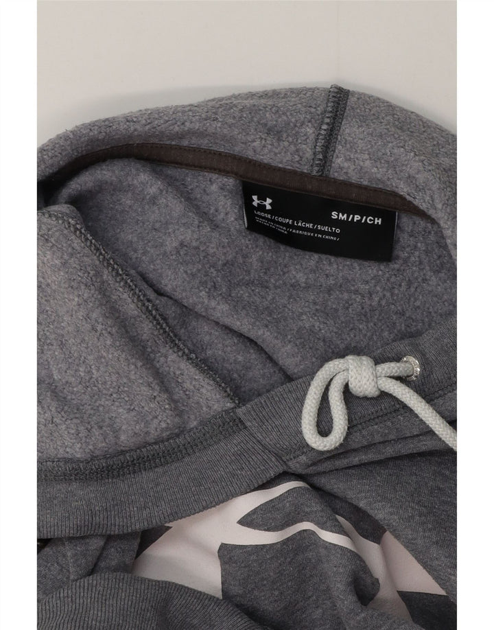 Under Armour Mens Graphic Hoodie Jumper Small Grey Cotton