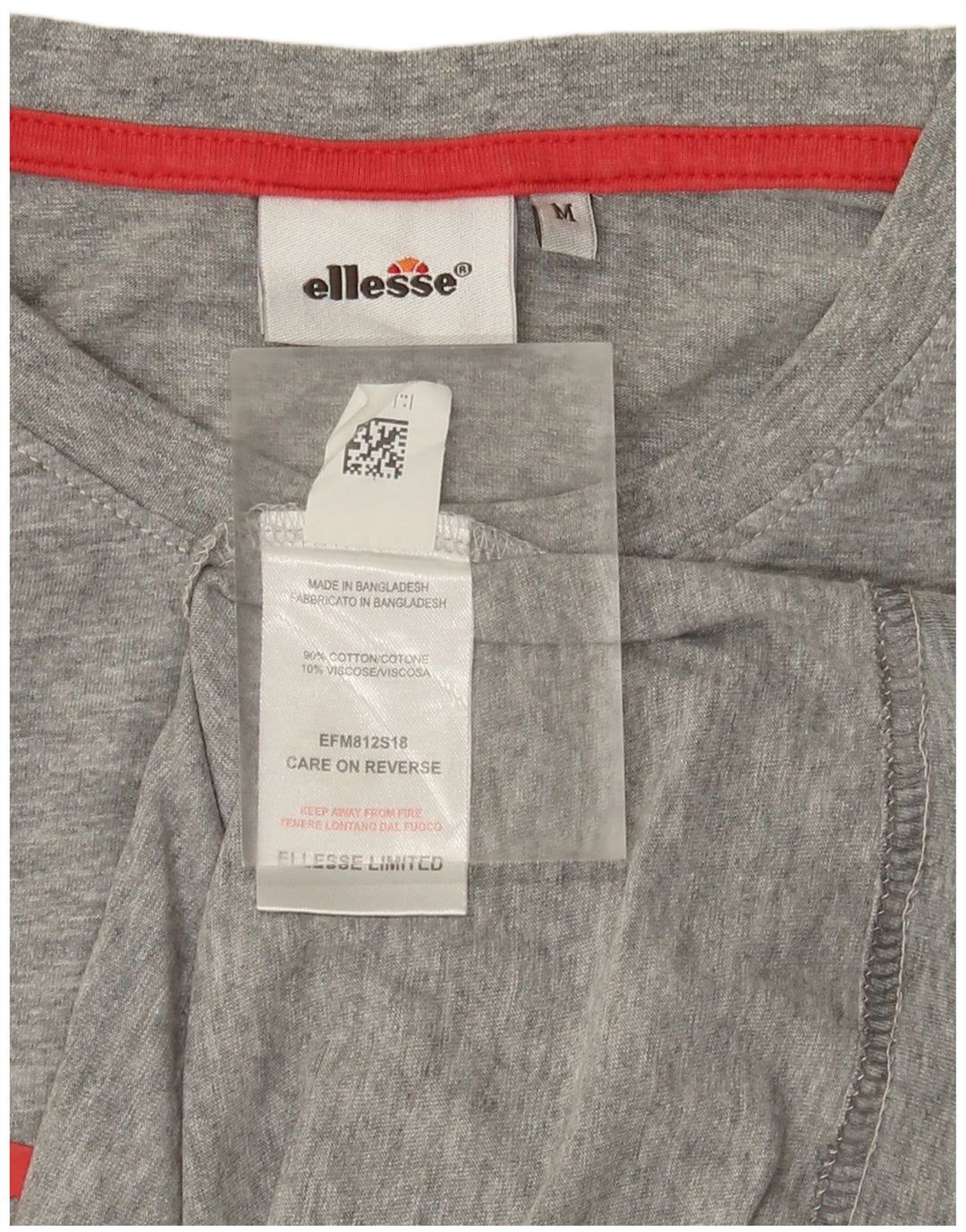 Ellesse Mens Graphic T-Shirt Top Medium Grey Cotton