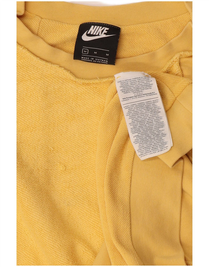 Nike Mens Sweatshirt Jumper Medium Yellow Cotton