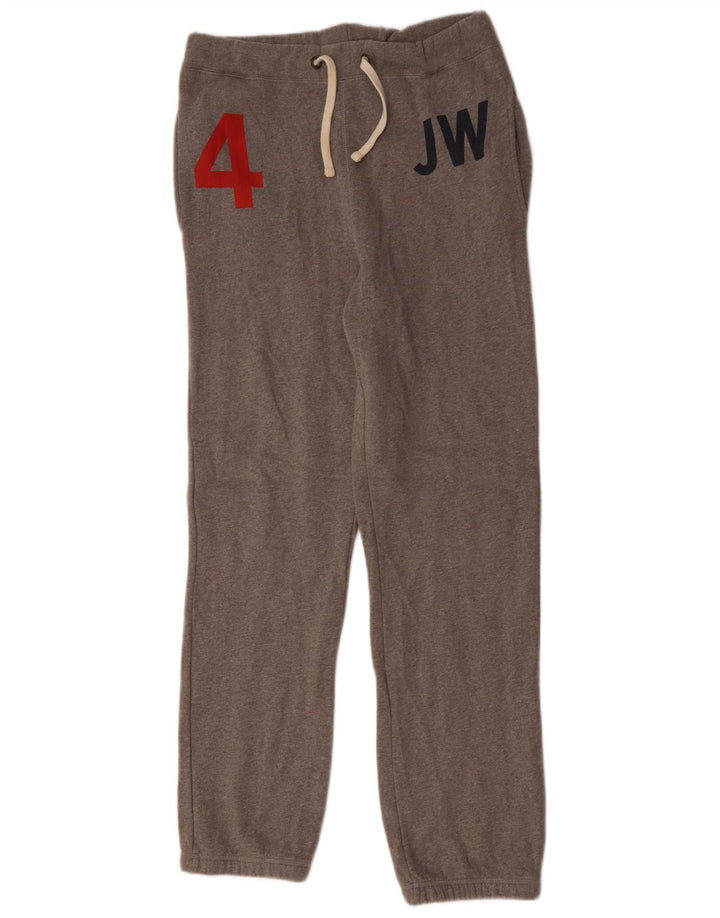 JACK WILLS Mens Graphic Tracksuit Trousers Joggers Small  Grey Cotton