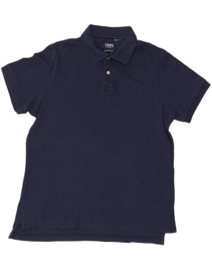 CHAPS Mens Custom Fit Polo Shirt Medium Navy Blue