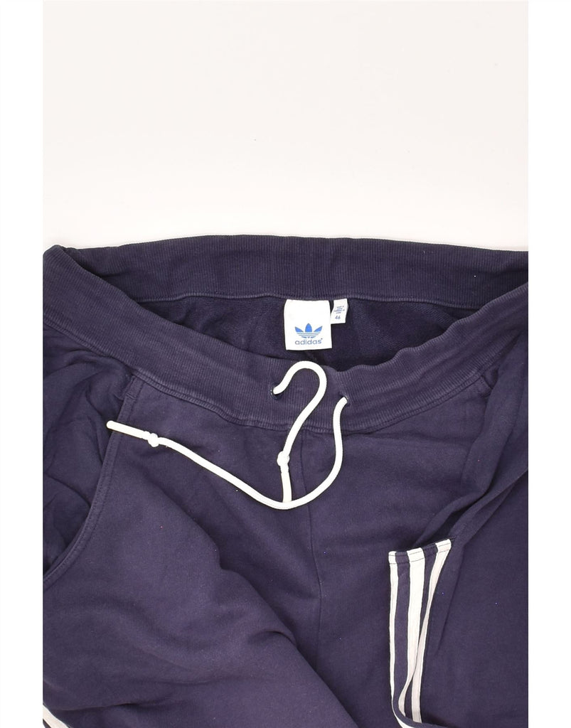 ADIDAS Womens Tracksuit Trousers Joggers IT 46 Large Navy Blue Cotton | Vintage Adidas | Thrift | Second-Hand Adidas | Used Clothing | Messina Hembry 