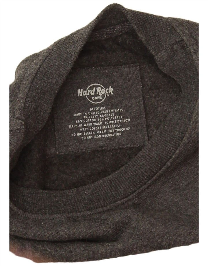 Hard Rock Cafe Mens Hollywood Graphic Sweatshirt Jumper Medium Grey Flecked