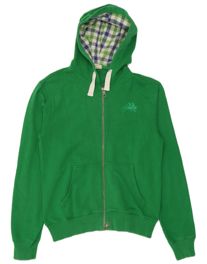 Sundek Mens Zip Hoodie Sweater Medium Green Cotton