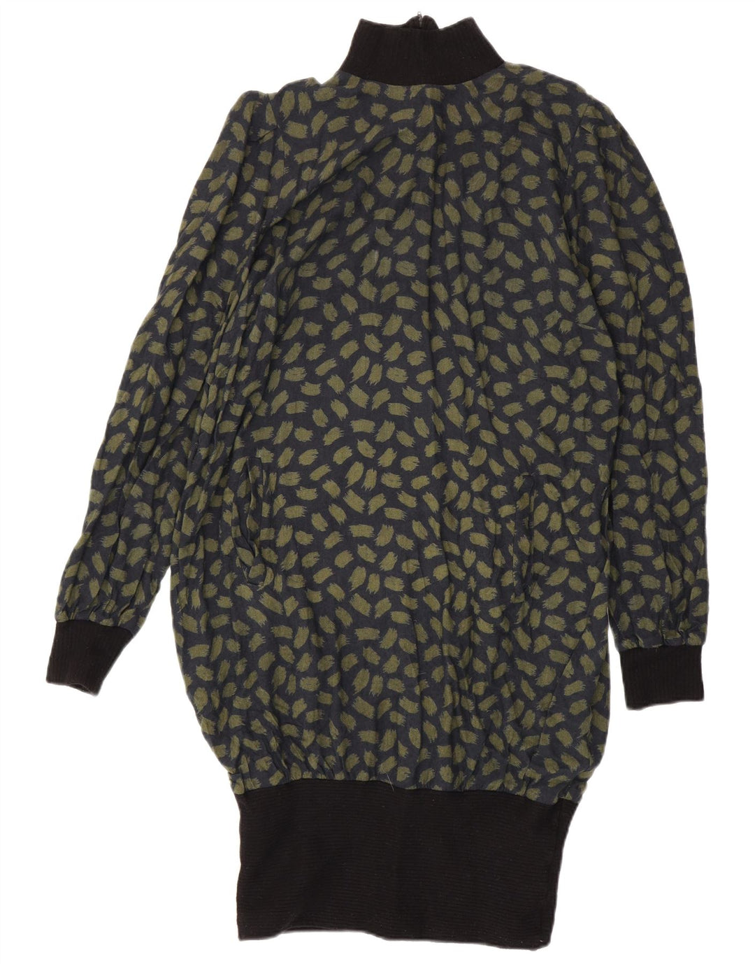 AVEDON Womens Abstract Pattern Long Sleeve Jumper Dress IT 48 XL Navy Blue