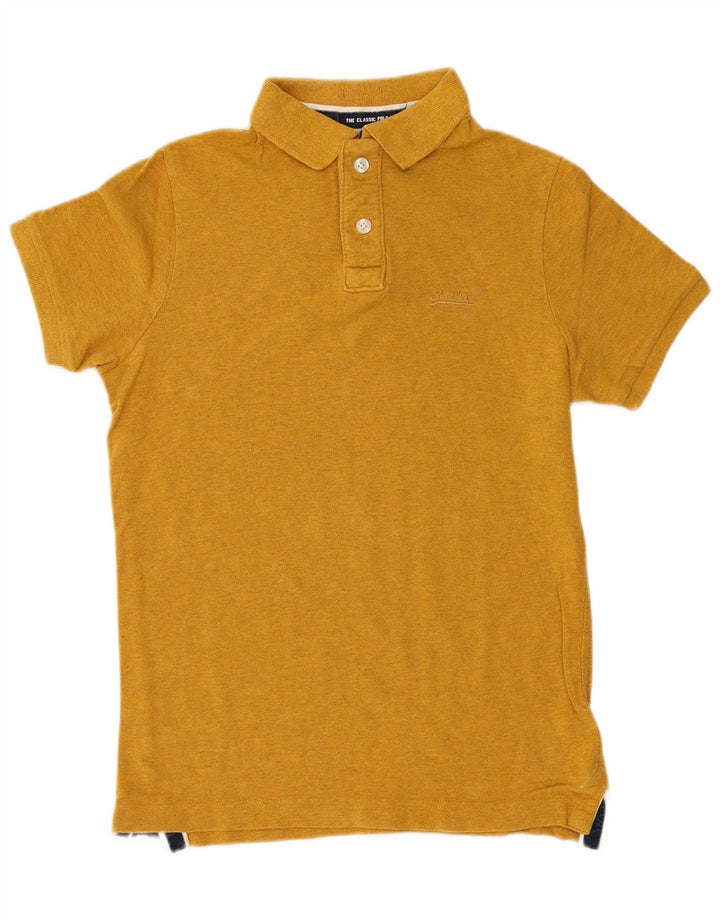 SUPERDRY Mens Polo Shirt Small Orange Cotton