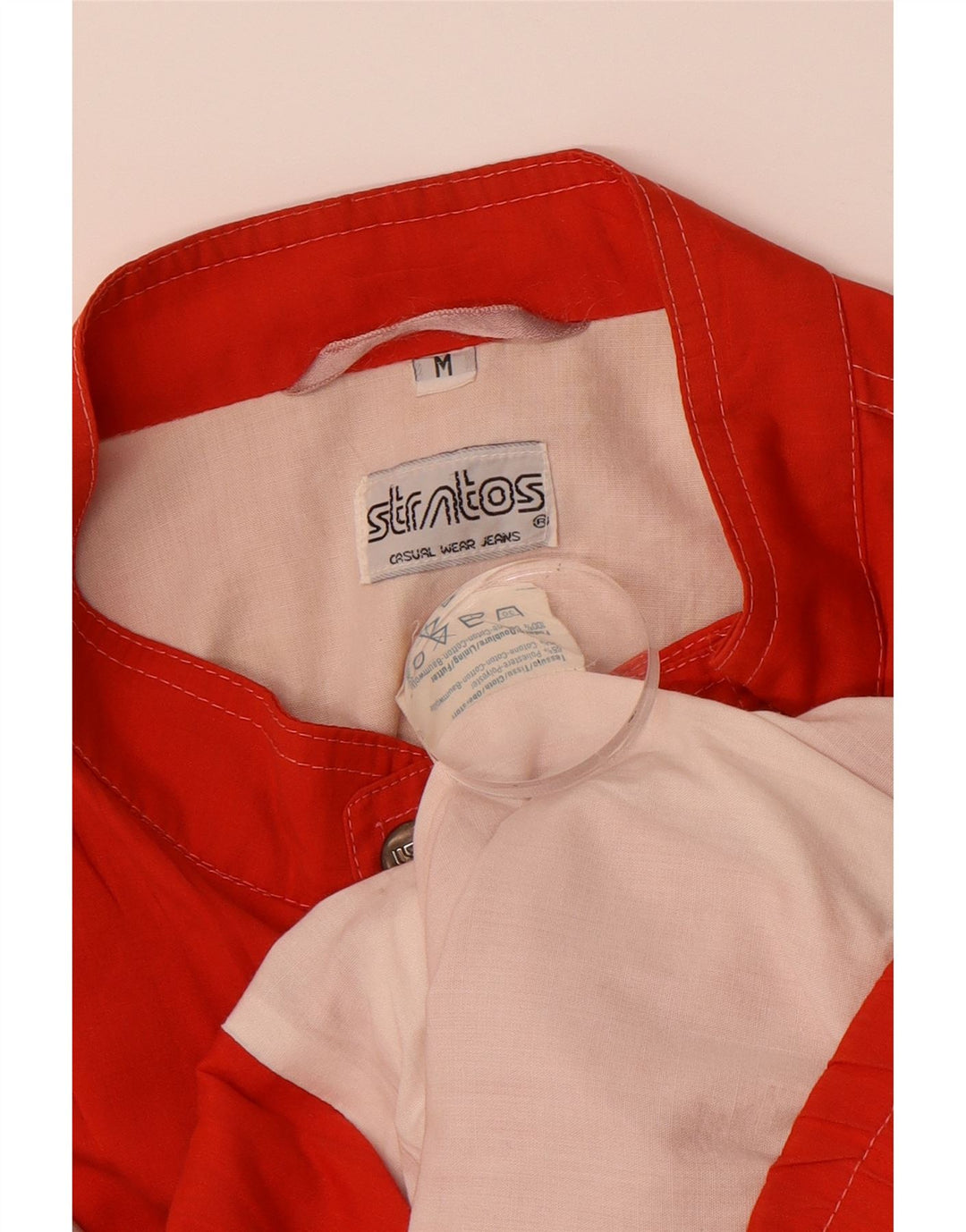STRATOS Mens Bomber Jacket UK 38 Medium Red Colourblock Polyester