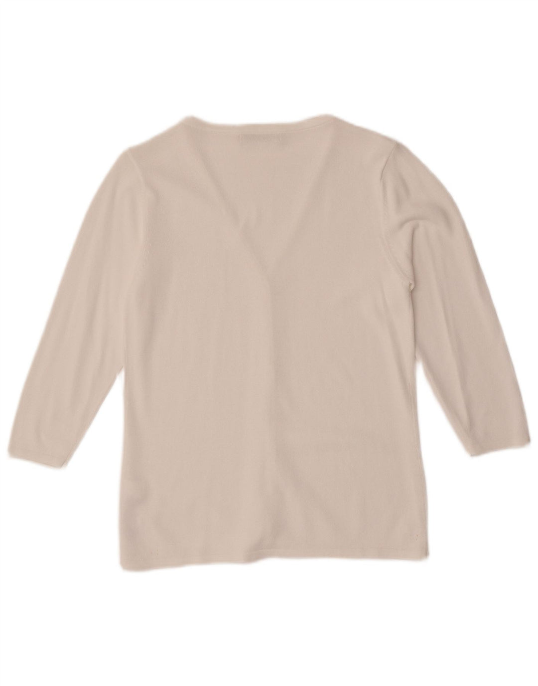 Marks & Spencer Womens 3/4 Sleeve Cardigan Sweater UK 10 Small White