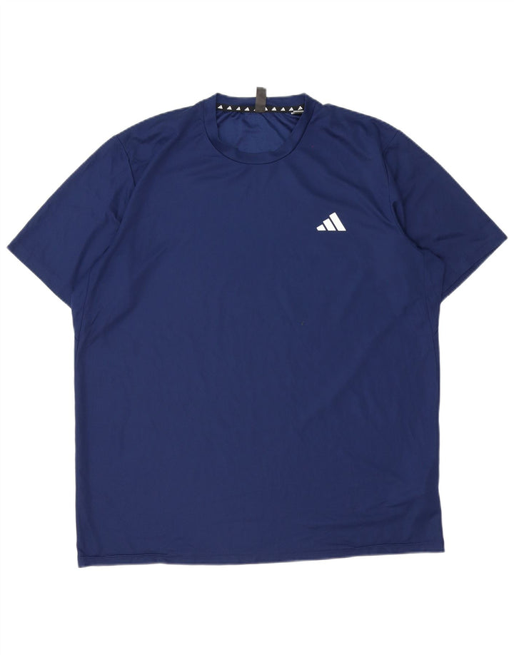 Adidas Mens Aeroready T-Shirt Top XL Navy Blue Polyester