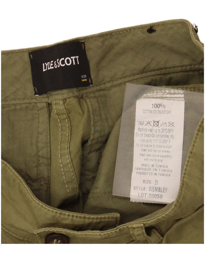 Lyle & Scott Mens Regular Fit Cargo Shorts W31 Medium Khaki Cotton