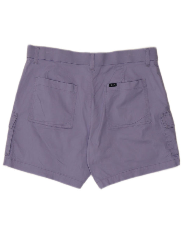 Lee Womens High Waist Cargo Shorts US 14 XL W34 Purple Cotton