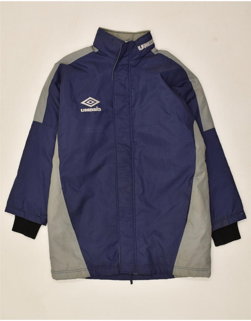 UMBRO Mens Windbreaker Jacket UK 38 Medium Navy Blue Colourblock Nylon | Vintage Umbro | Thrift | Second-Hand Umbro | Used Clothing | Messina Hembry 