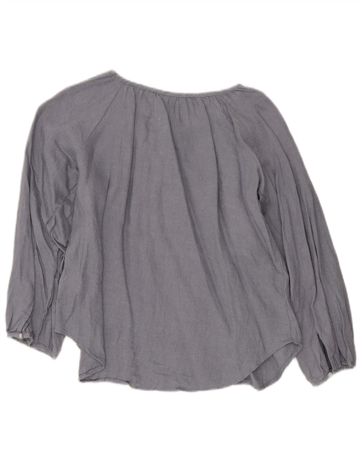 ZARA Girls Shirt Blouse 9-10 Years Grey Linen