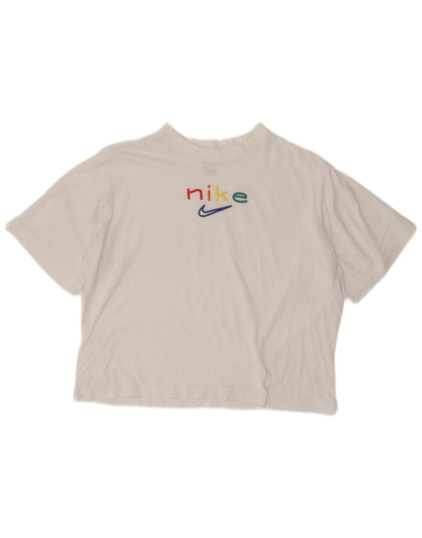 Nike Womens Dri Fit Oversized Graphic T-Shirt Top UK 10 Small White