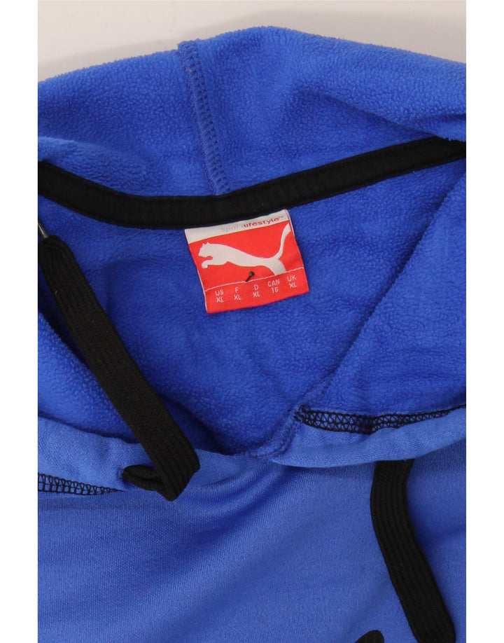 PUMA Mens Graphic Hoodie Jumper XL Blue Polyester Vintage Puma and Second-Hand Puma from Messina Hembry 