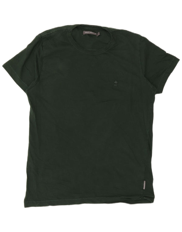 French Connection Mens Regular T-Shirt Top Medium Green Cotton