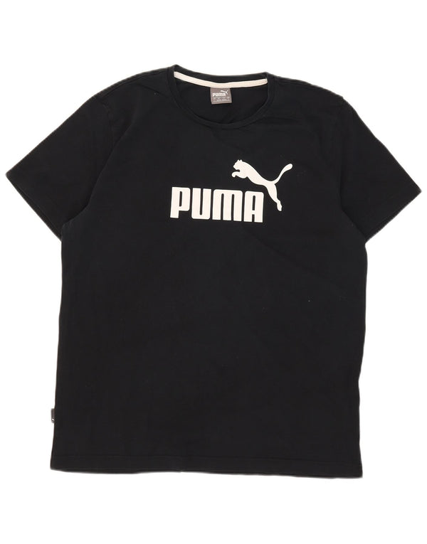 Puma Mens Graphic T-Shirt Top Large Black Cotton