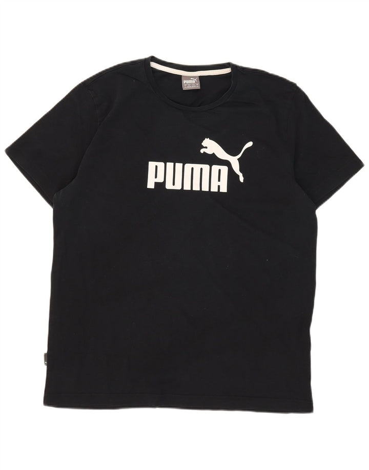 Puma Mens Graphic T-Shirt Top Large Black Cotton