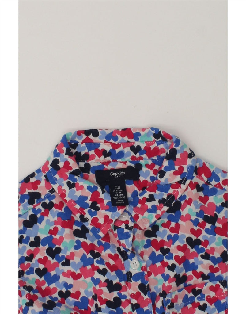 GAP Girls Crazy Pattern Shirt 8-9 Years Multicoloured Cotton Heart | Vintage Gap | Thrift | Second-Hand Gap | Used Clothing | Messina Hembry 