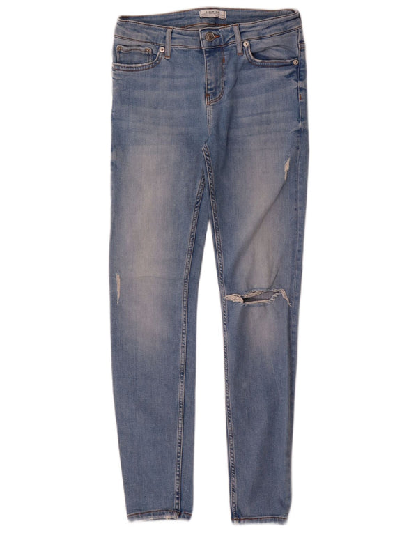 Zara Womens Distressed Skinny Jeans EU 38 Small W28 L27 Blue