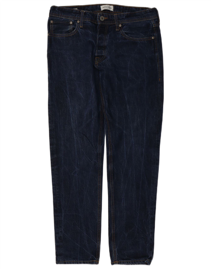Jack & Jones Mens Slim Jeans W32 L32 Navy Blue Cotton