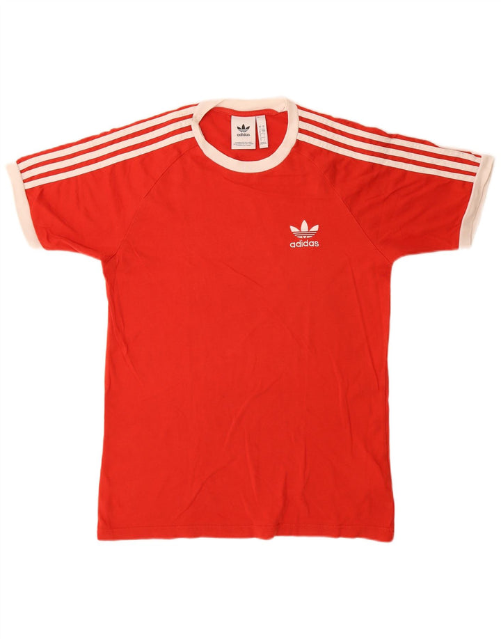 Adidas Mens T-Shirt Top Small Red Cotton