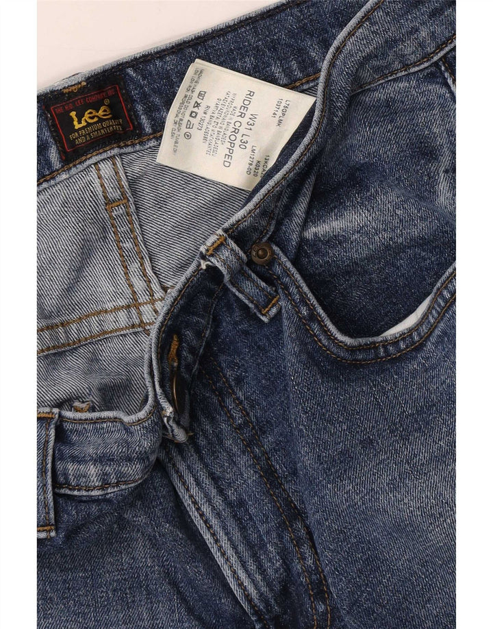 Lee Mens Rider Cropped Jeans W31 L25 Blue Cotton