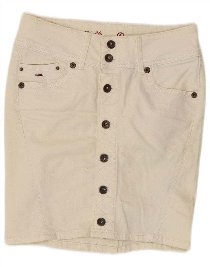 Tommy Hilfiger Womens Denim Skirt W28 Medium  White Cotton