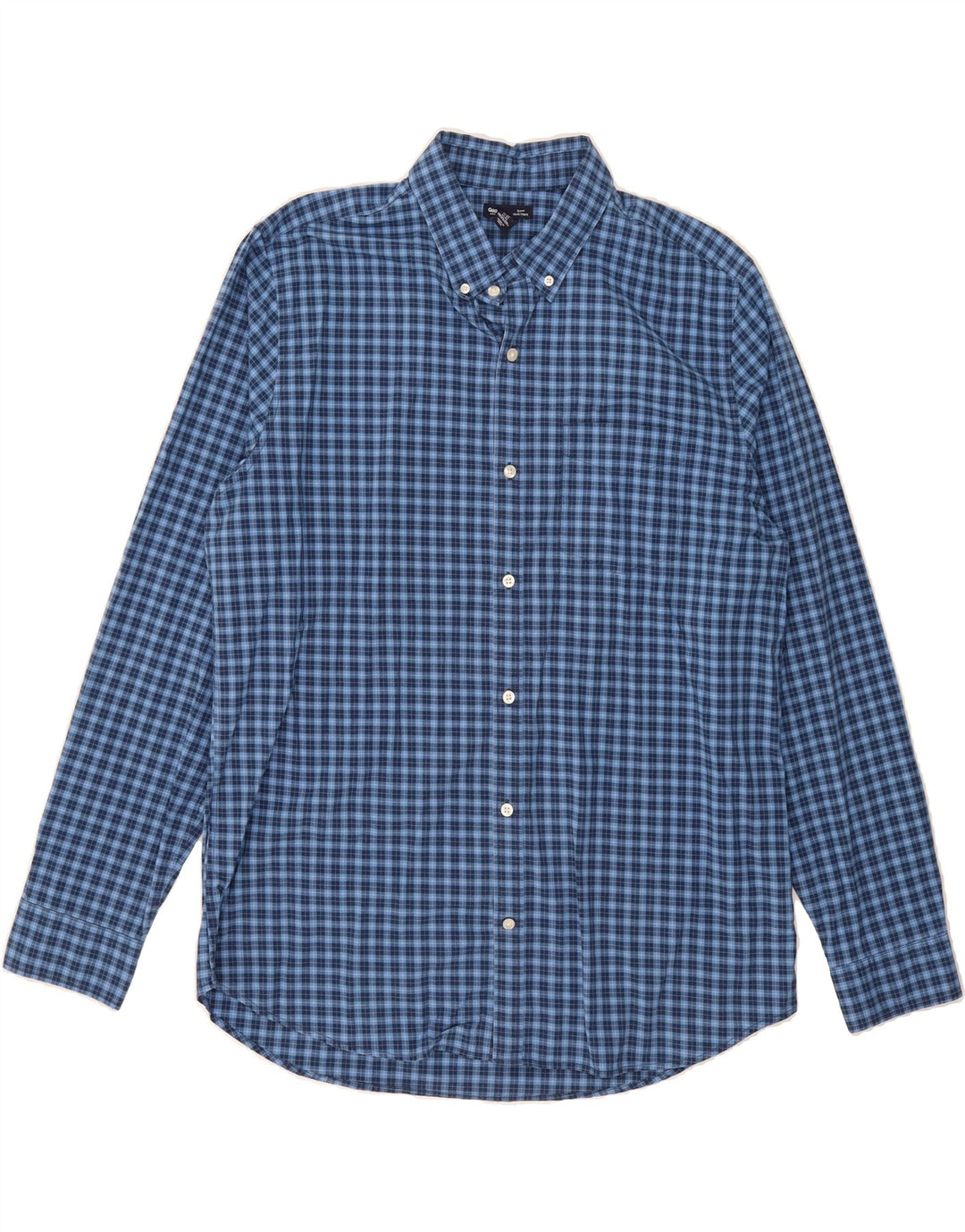 GAP Mens Slim Fit Shirt XL Blue Check Cotton Vintage Gap and Second-Hand Gap from Messina Hembry 