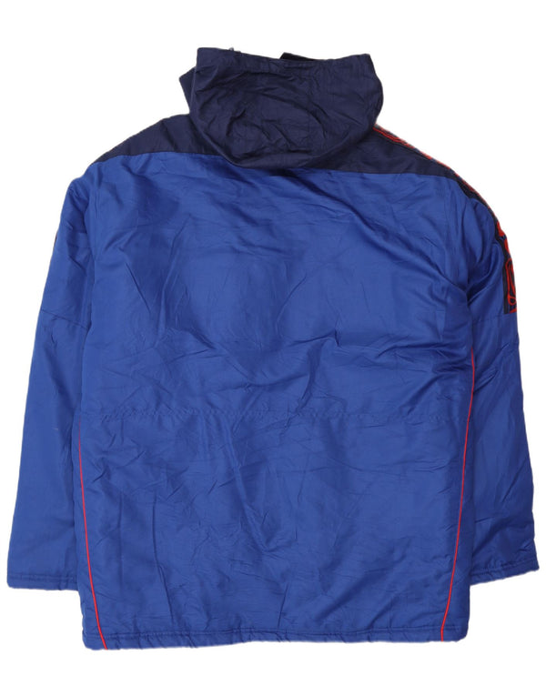 Saller Mens Graphic Hooded Ski Jacket UK 44 2XL Blue Colourblock Polyester
