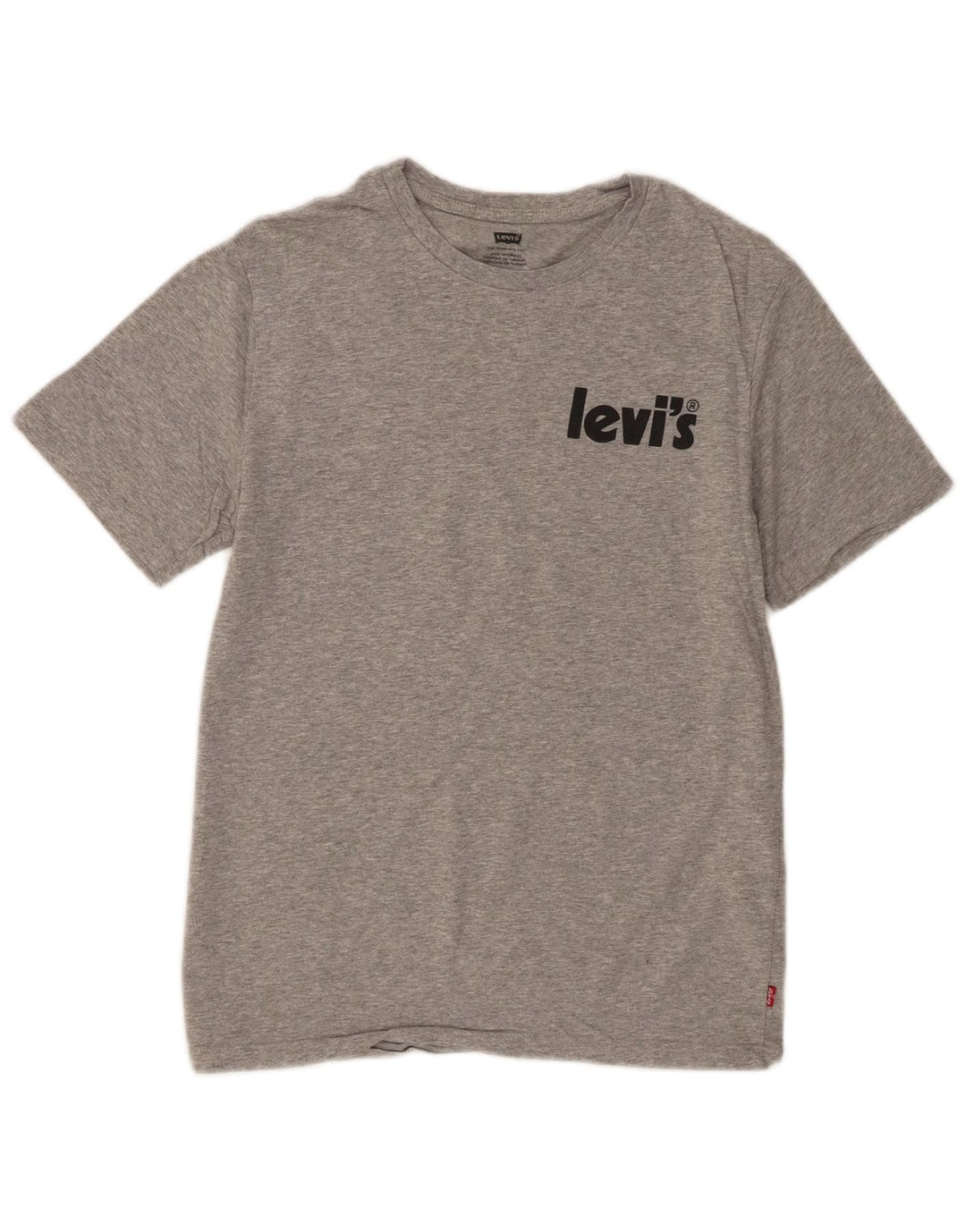 Levi's Mens Graphic T-Shirt Top Small Grey Flecked Cotton
