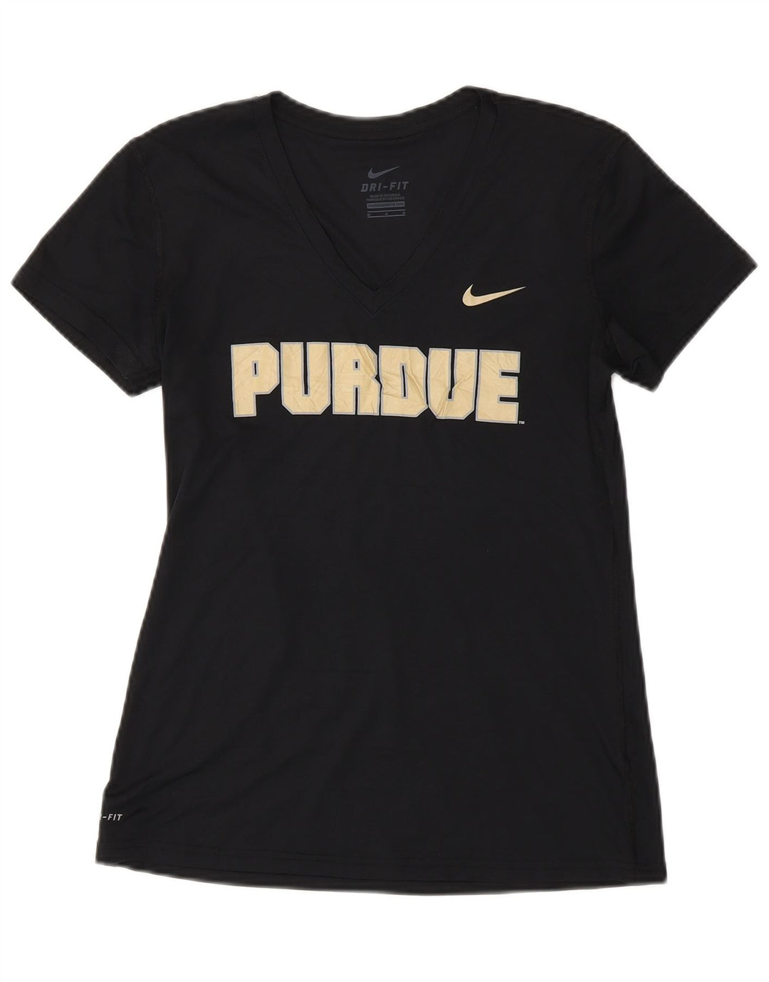 NIKE Womens Purdue Graphic T-Shirt Top UK 12 Medium Black