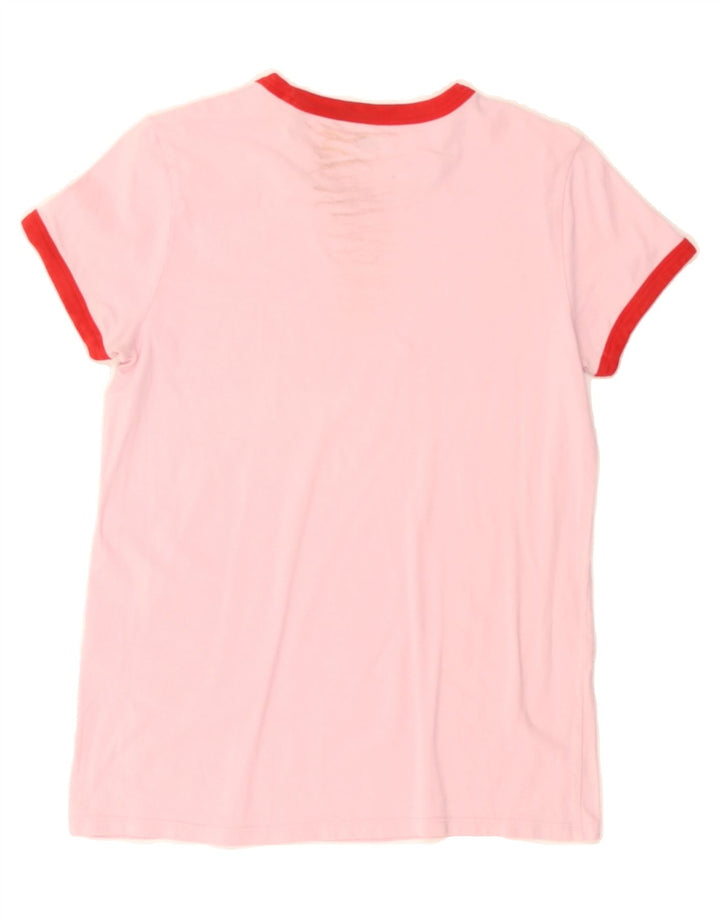 LEVI'S Womens Graphic T-Shirt Top UK 12 Medium Pink Cotton Vintage Levi's and Second-Hand Levi's from Messina Hembry 