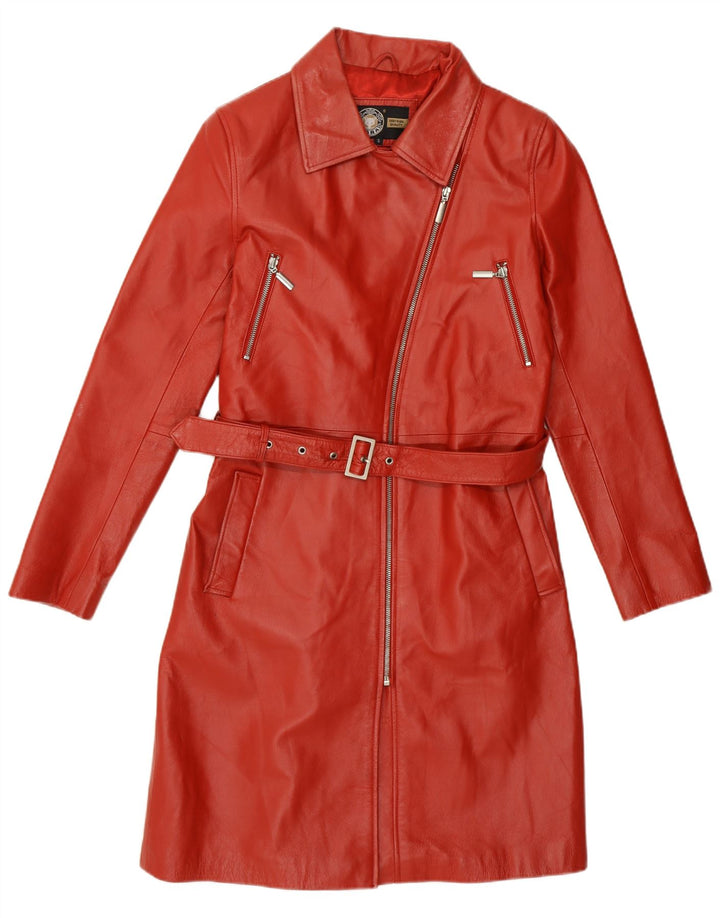 Kara Womens Leather Coat UK 10 Small Red Leather
