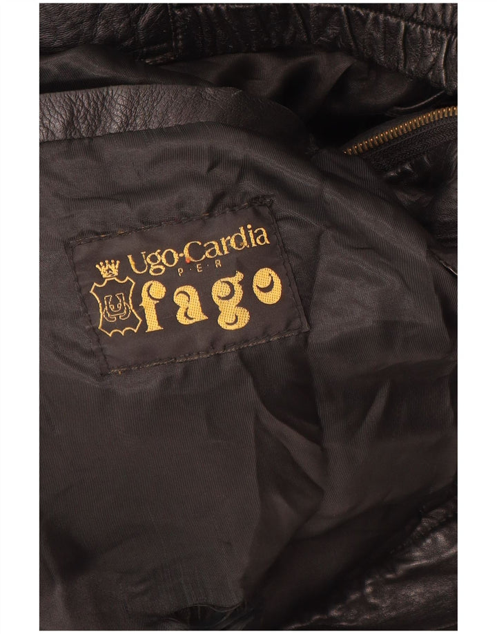 Vintage Mens Leather Jacket UK 42 XL Black Leather